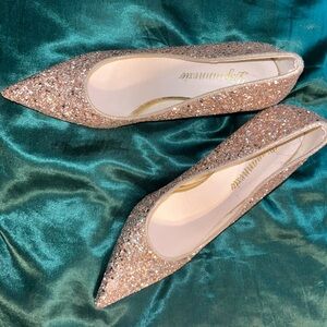 Rose gold glitter high heels